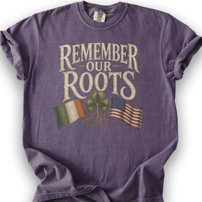 Remember Irish Roots T-Shirt - Grape