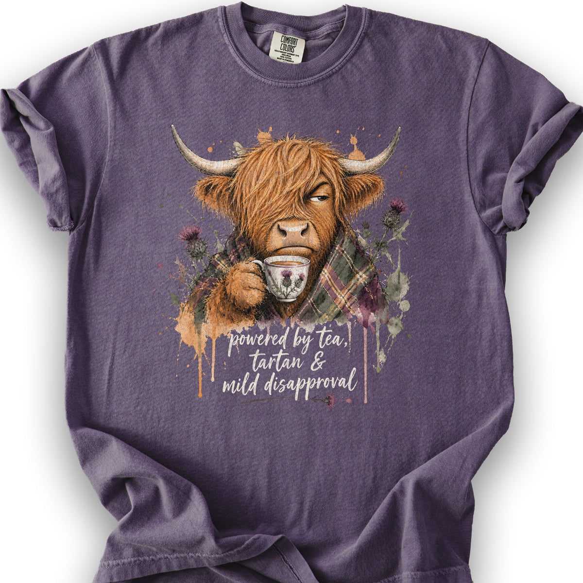 Mild Disapproval Tartan T-Shirt - Grape