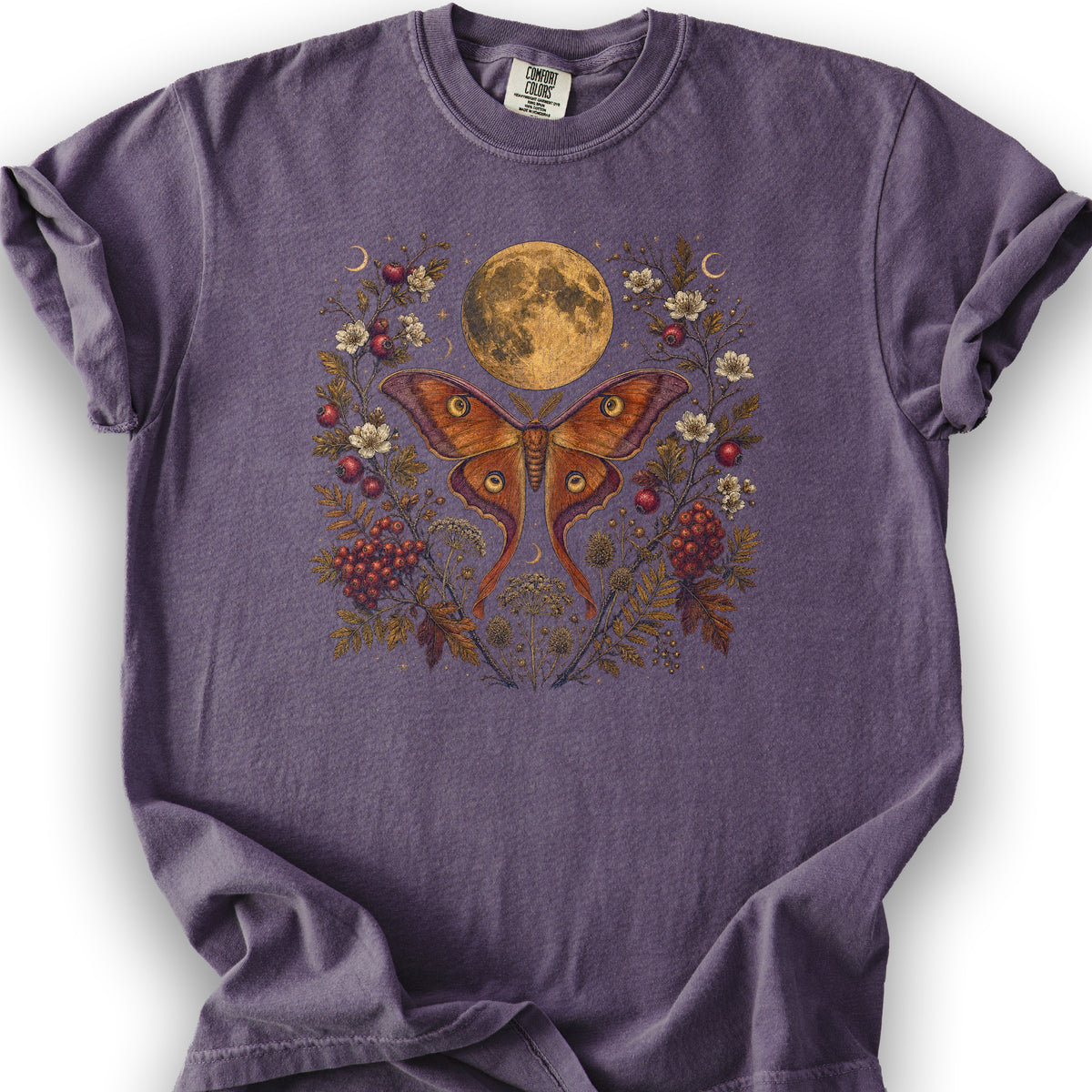 Harvest Moon Moth T-Shirt - Grape