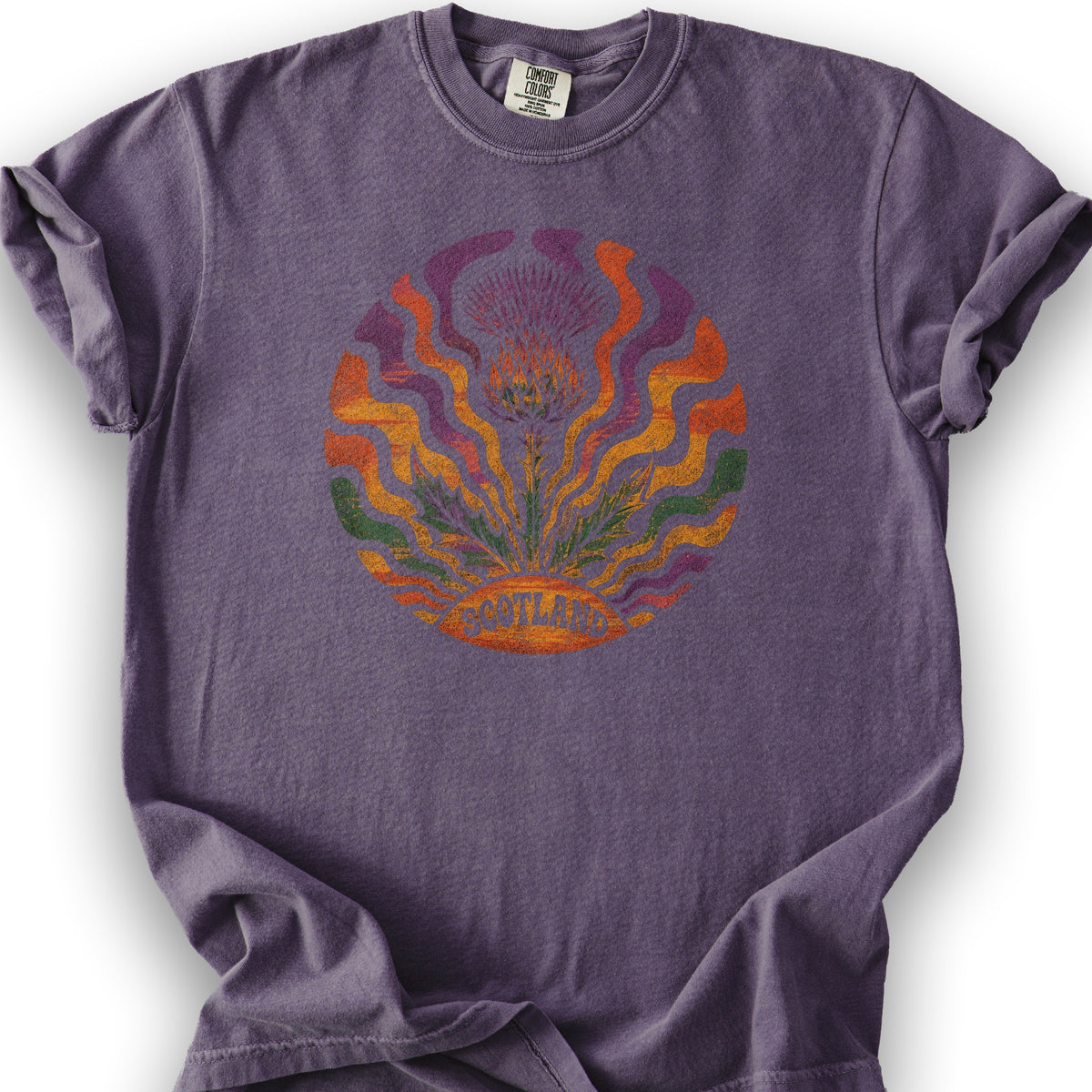 Groovy Scotland Thistle T-Shirt - Grape