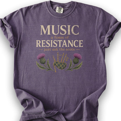 Music Resistance Scottish T-Shirt - Grape