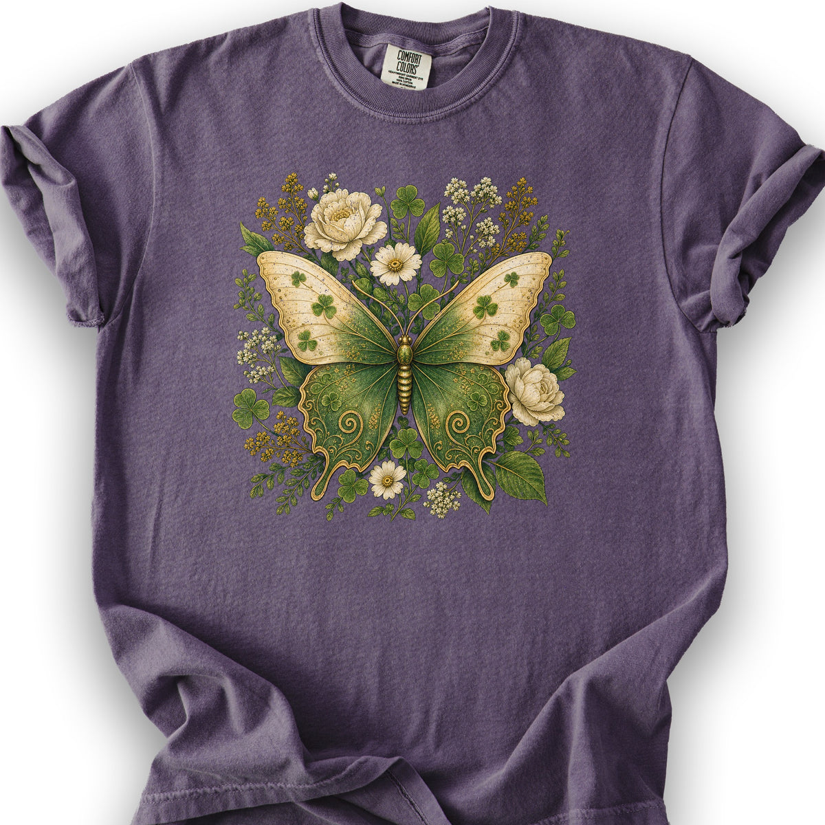 Irish Butterfly Floral T-Shirt - Grape