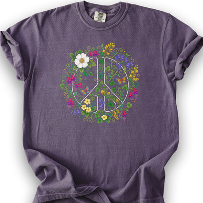 Floral Irish Peace T-Shirt - Grape