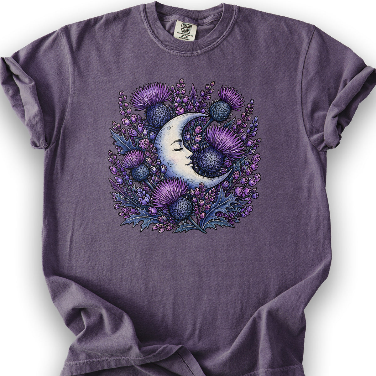 Botanical Moon Thistle T-Shirt - Grape