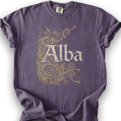 Alba Ancient Spirals T-Shirt - Grape