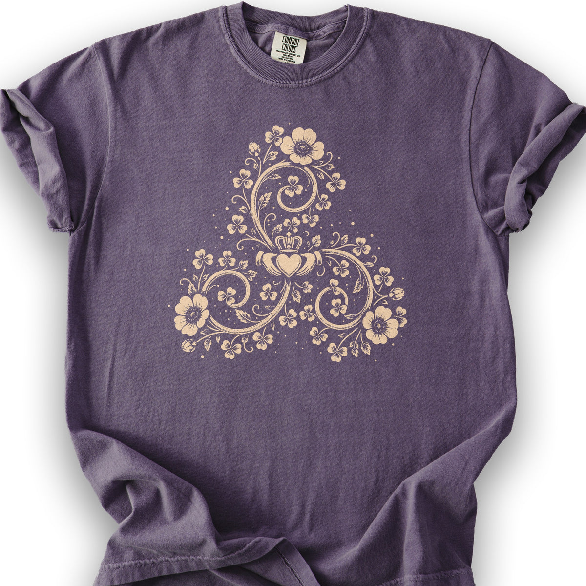 Triskele Shamrock Spiral T-Shirt - Grape