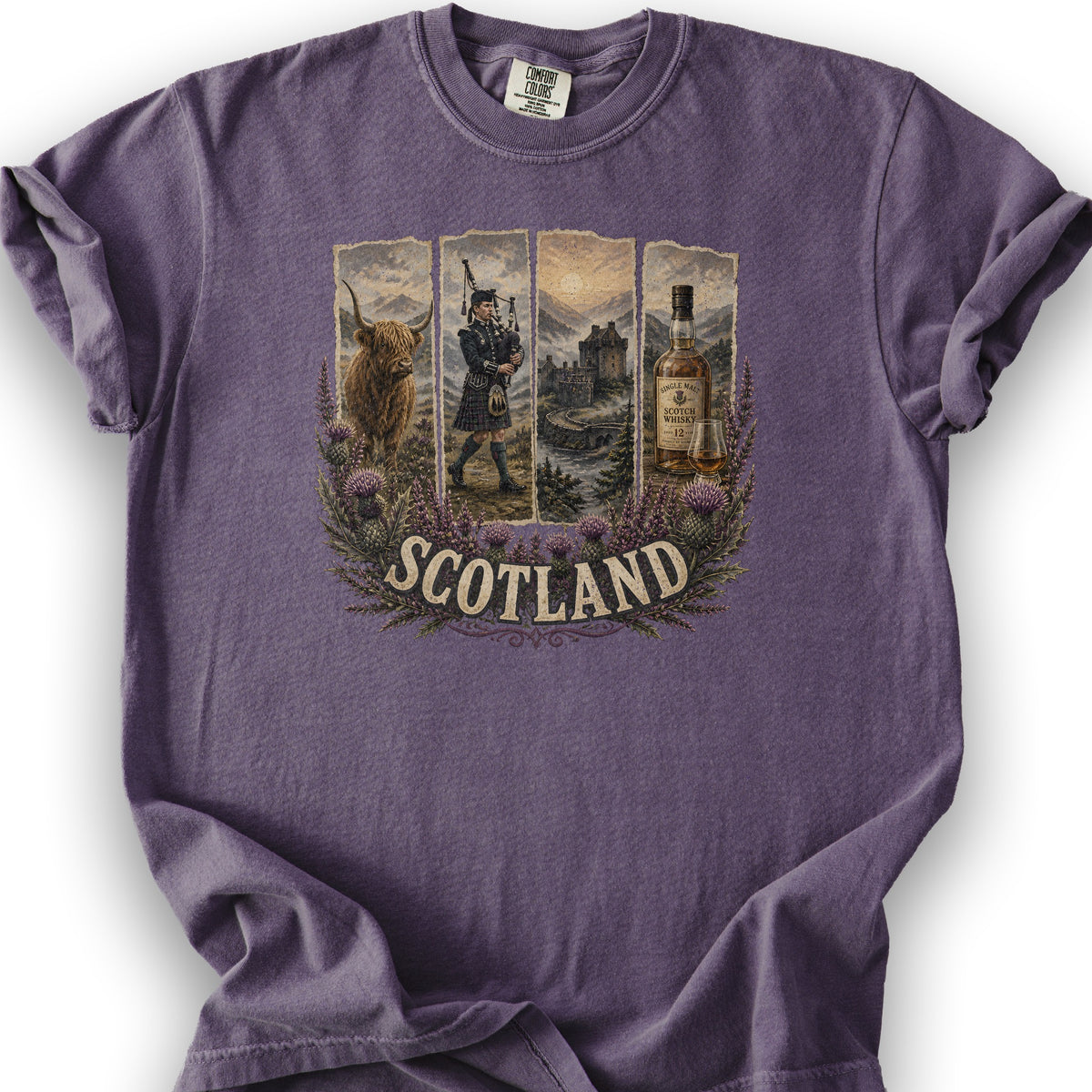 Scotland Panels T-Shirt - Grape