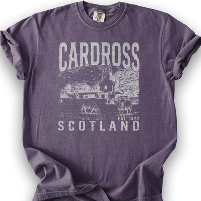 Cardross Scotland Sketch T-Shirt - Grape