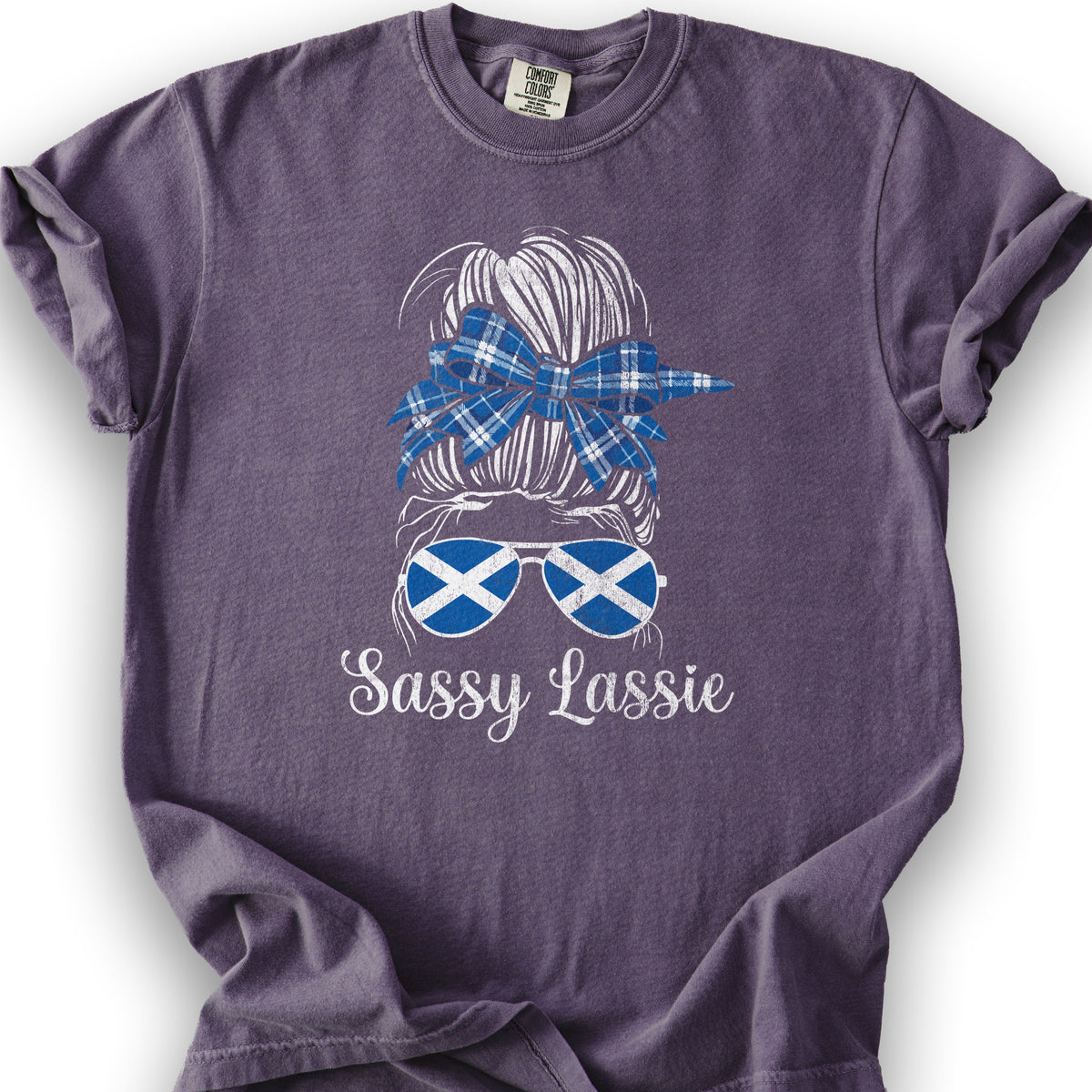 Scottish Sassy Lassie T-shirt - Grape