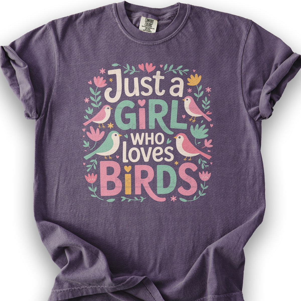 Just a Girls Who Loves Birds T-Shirt - Grape