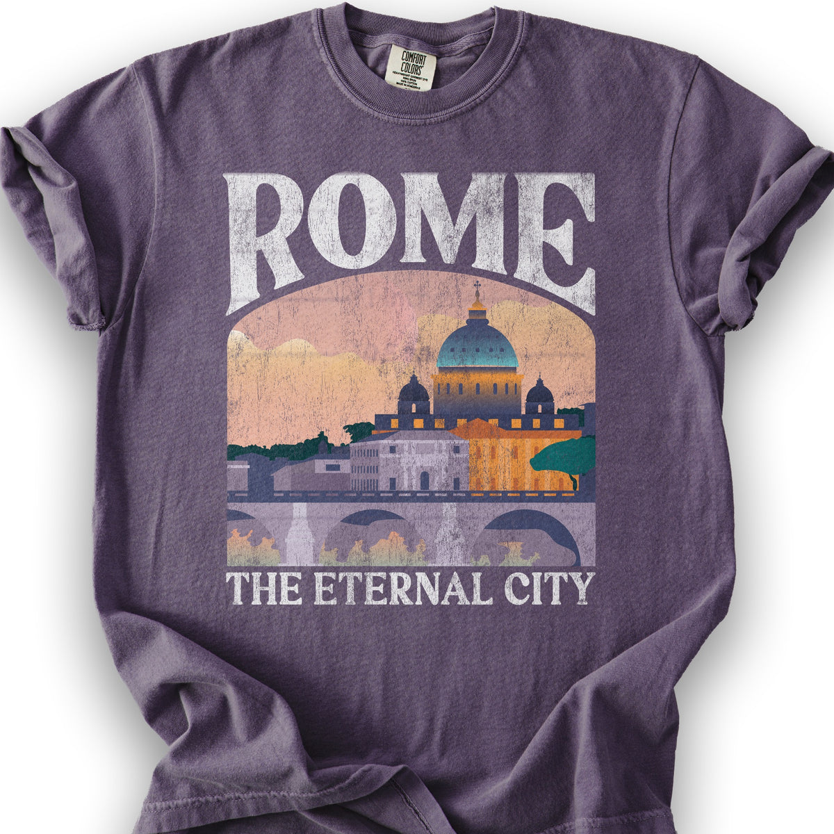 Rome Italy The Eternal City "Big and Bold" T-Shirt - Grape