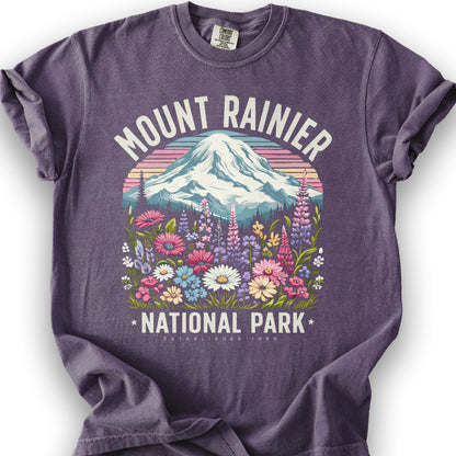 Mount Rainier National Park "Wildflowers" T-Shirt - Grape