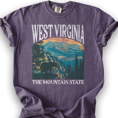 West Virginia Mountain State "Big and Bold" T-Shirt - Grape