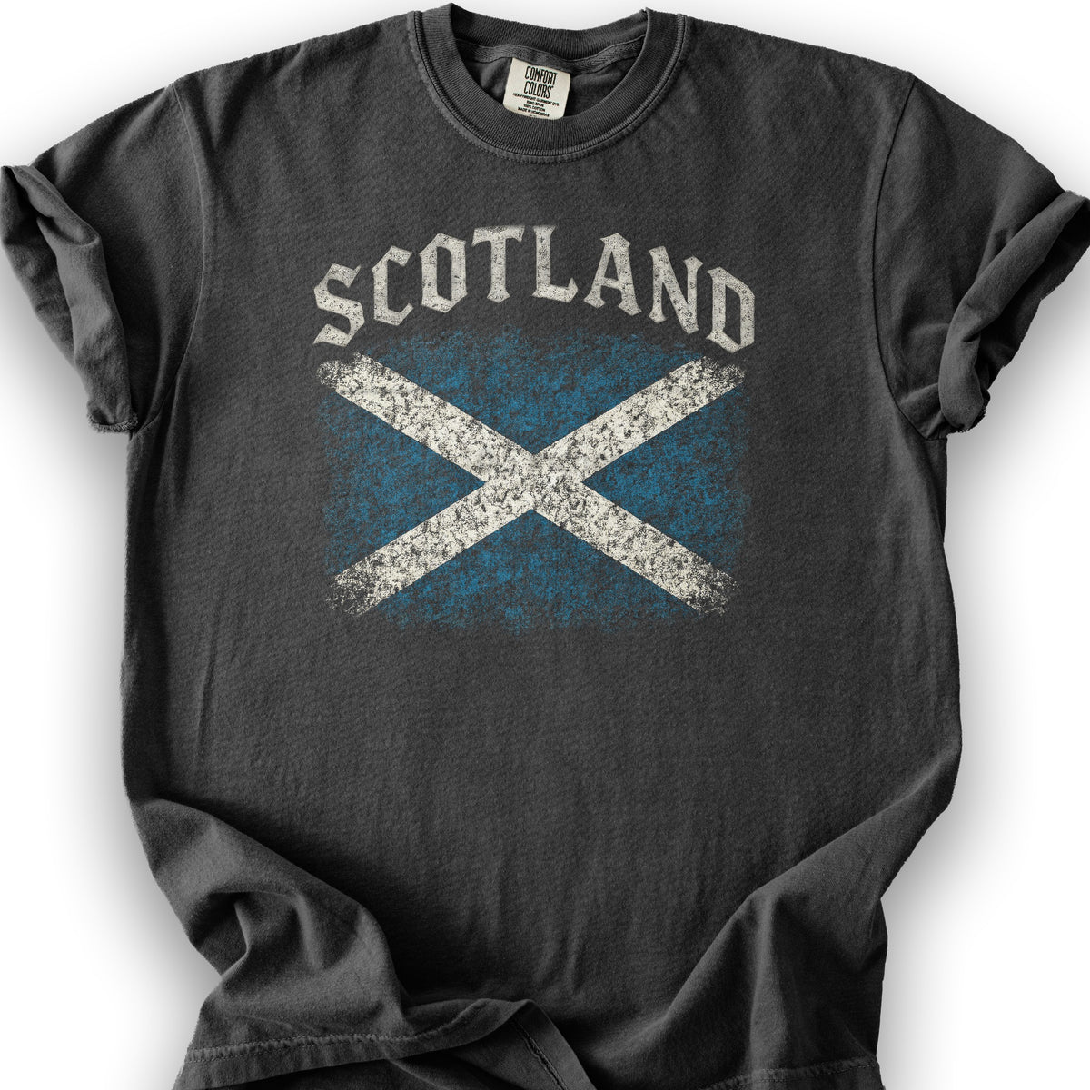 Scotland Distressed Vintage Flag T-Shirt - Graphite