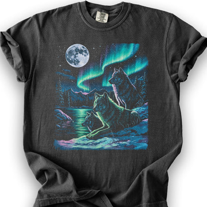 Northern Lights "Night Wolves" T-Shirt - Graphite