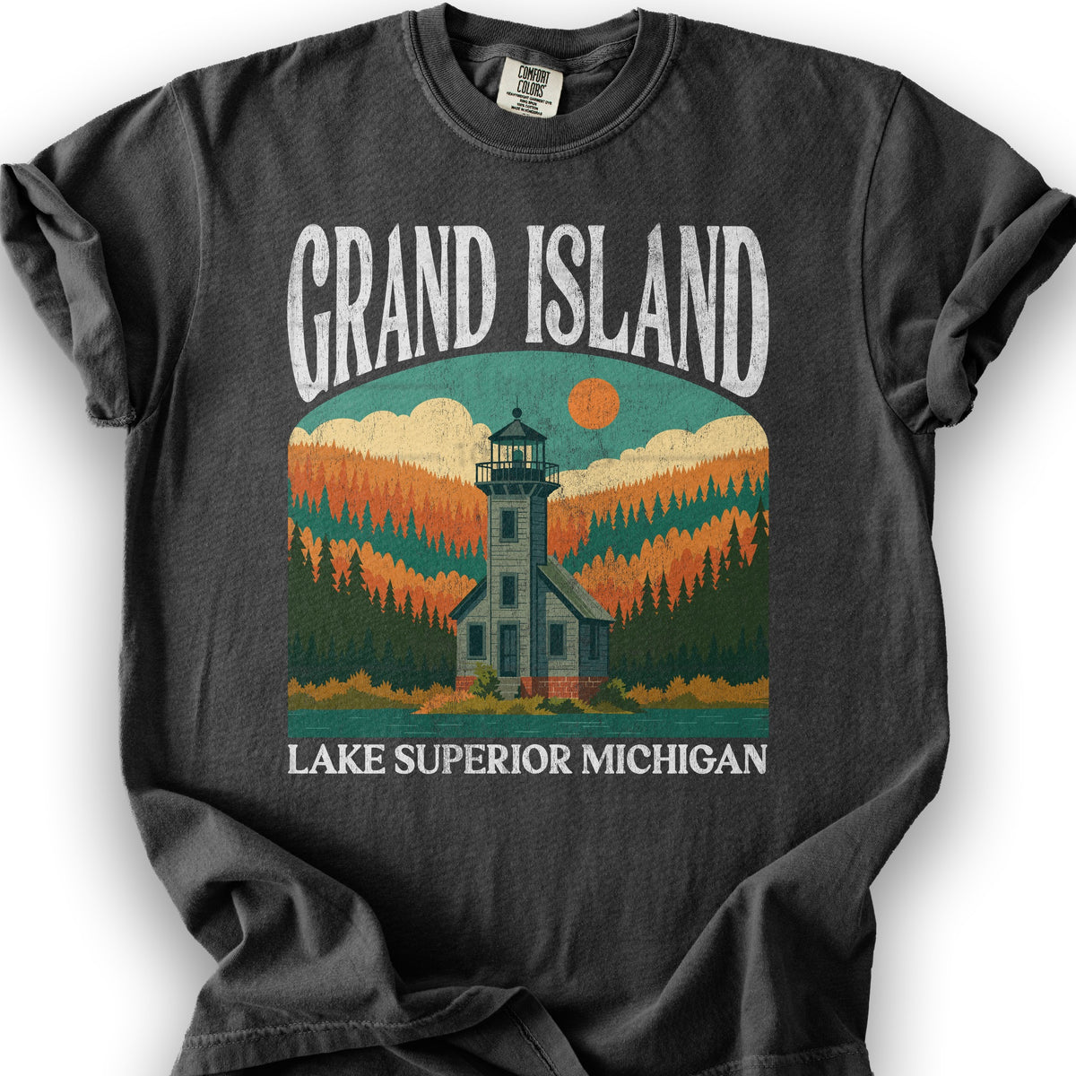 Grand Island Michigan "Big and Bold" T-Shirt - Graphite