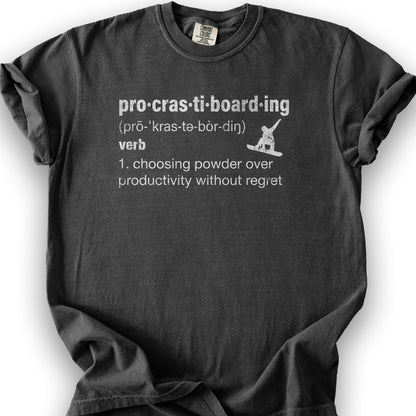 Procrastiboarding Snowboard T-shirt - Graphite