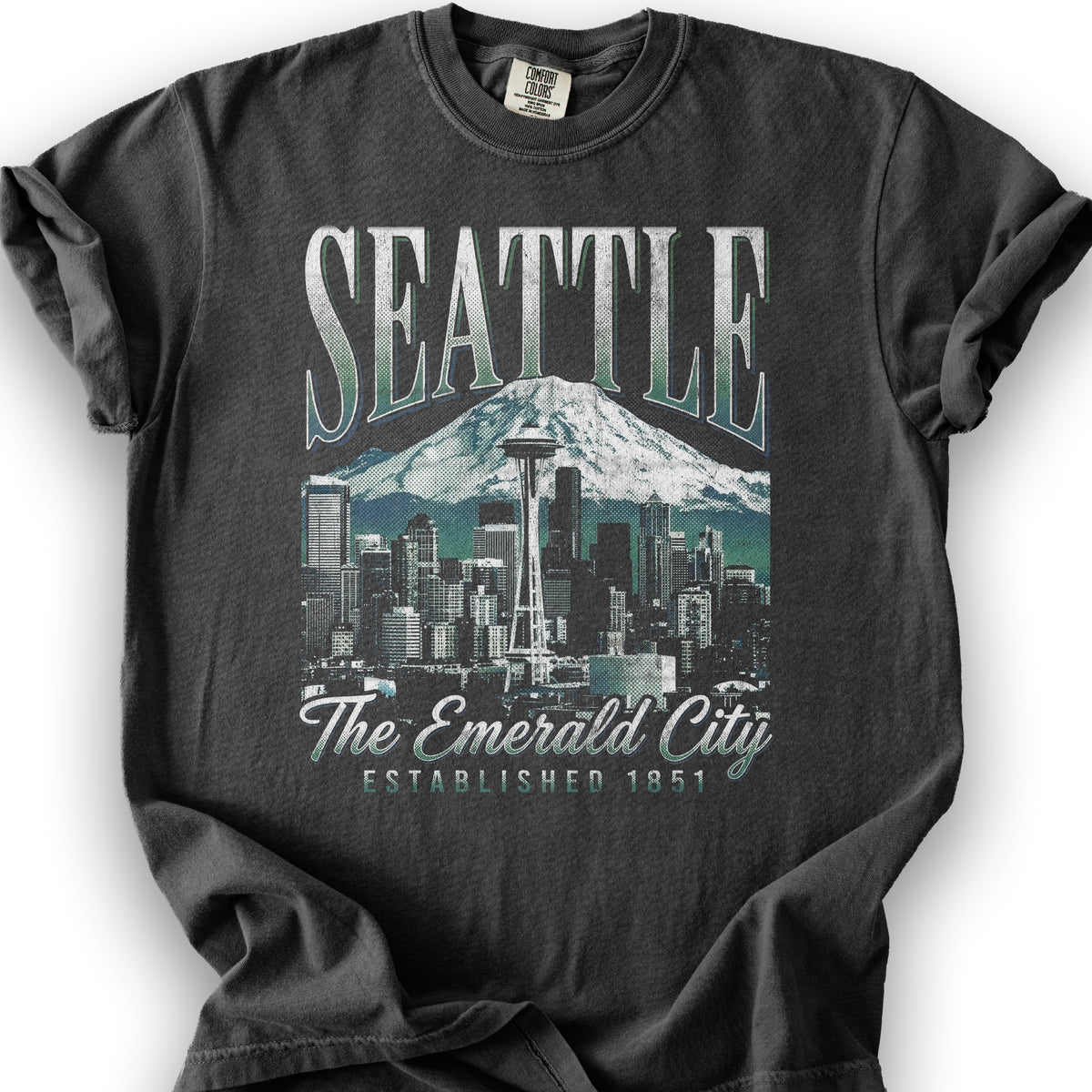 Seattle 90's Halftone T-Shirt - Graphite