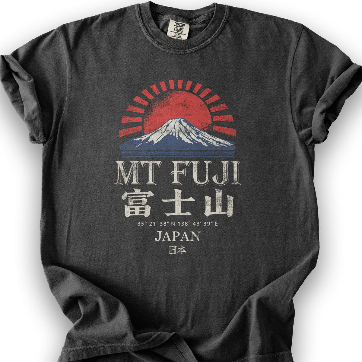 Mount Fuji Rising Sun T-Shirt - Graphite