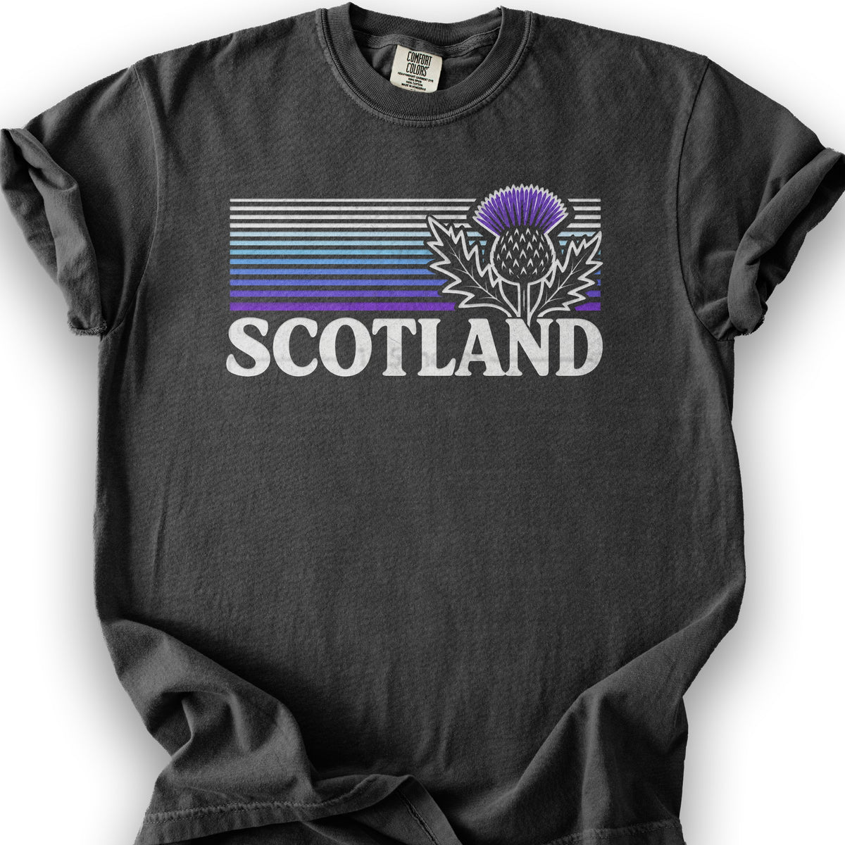 Scotland Retro Thistle T-Shirt - Graphite