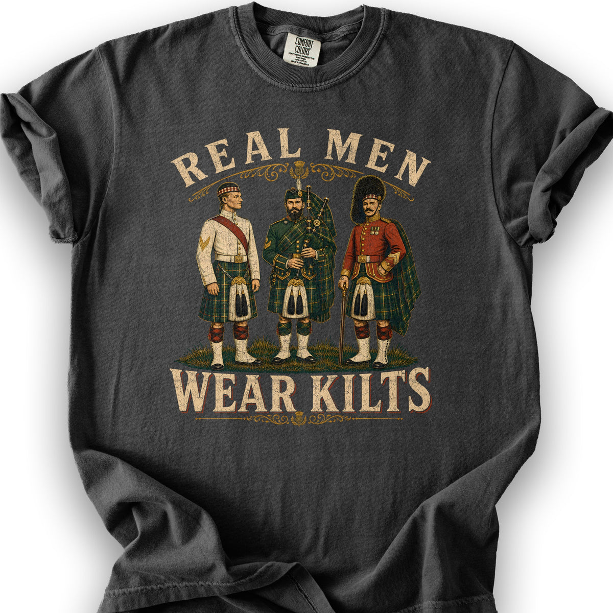 Real Men Wear Kilts T-Shirt - Graphite