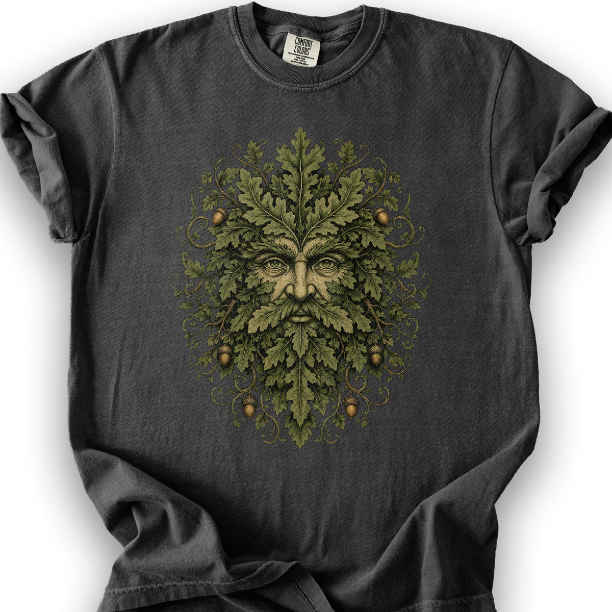 Green Man Oak T-Shirt - Graphite