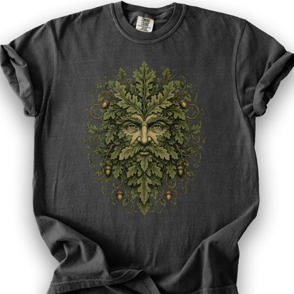 Green Man Oak T-Shirt - Graphite