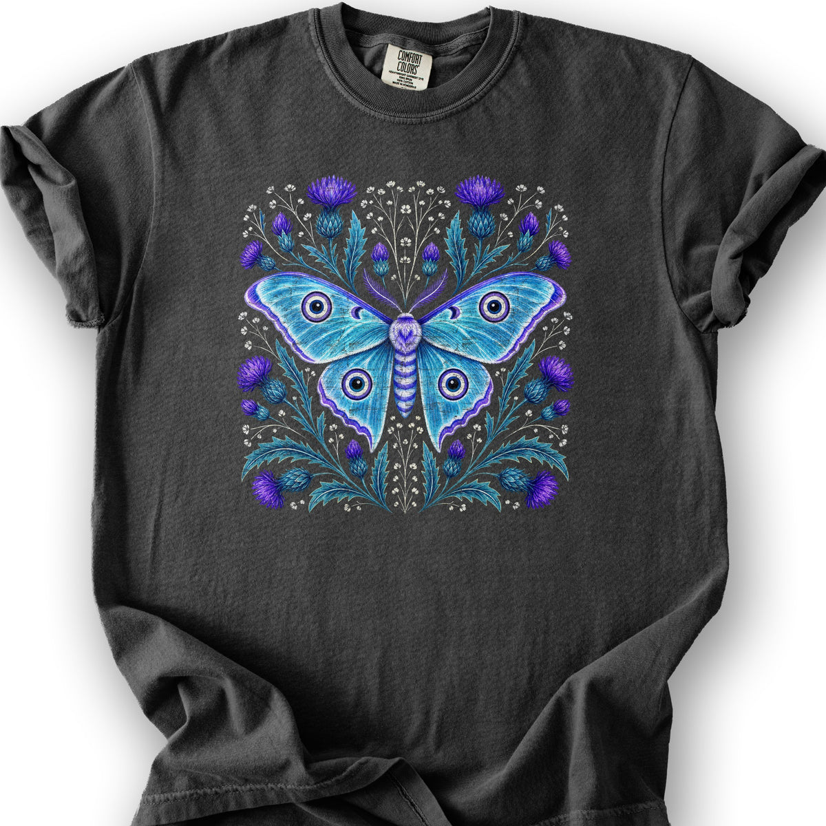 Emperor Moth Thistle T-Shirt - Graphite