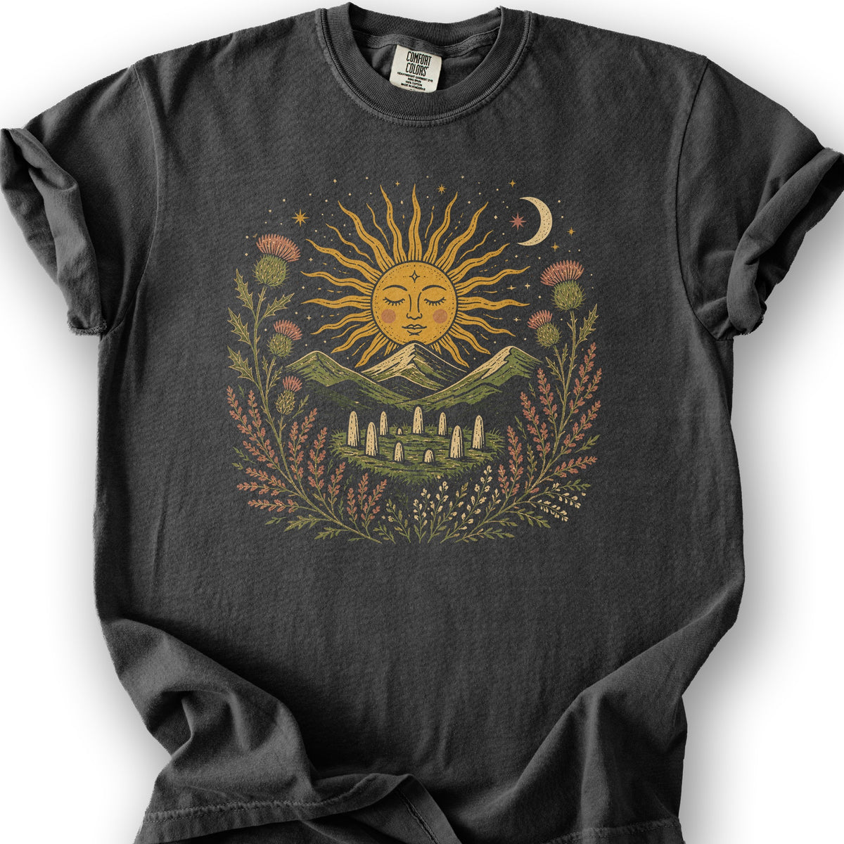 Celestial Standing Stones T-Shirt - Graphite