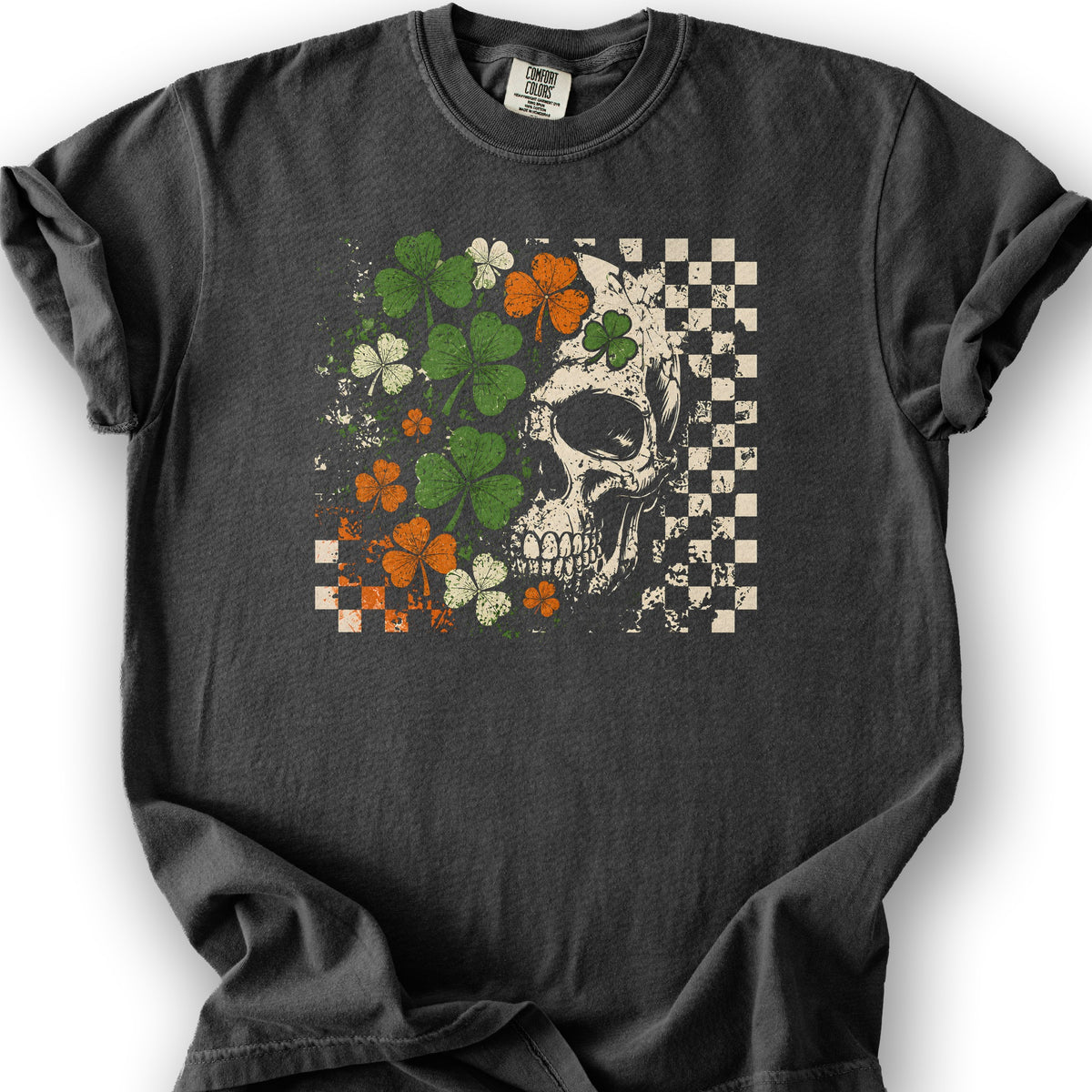 Shamrock Skull Check T-Shirt - Graphite