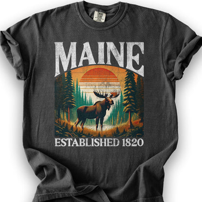 Maine "Big and Bold" State T-Shirt - Graphite