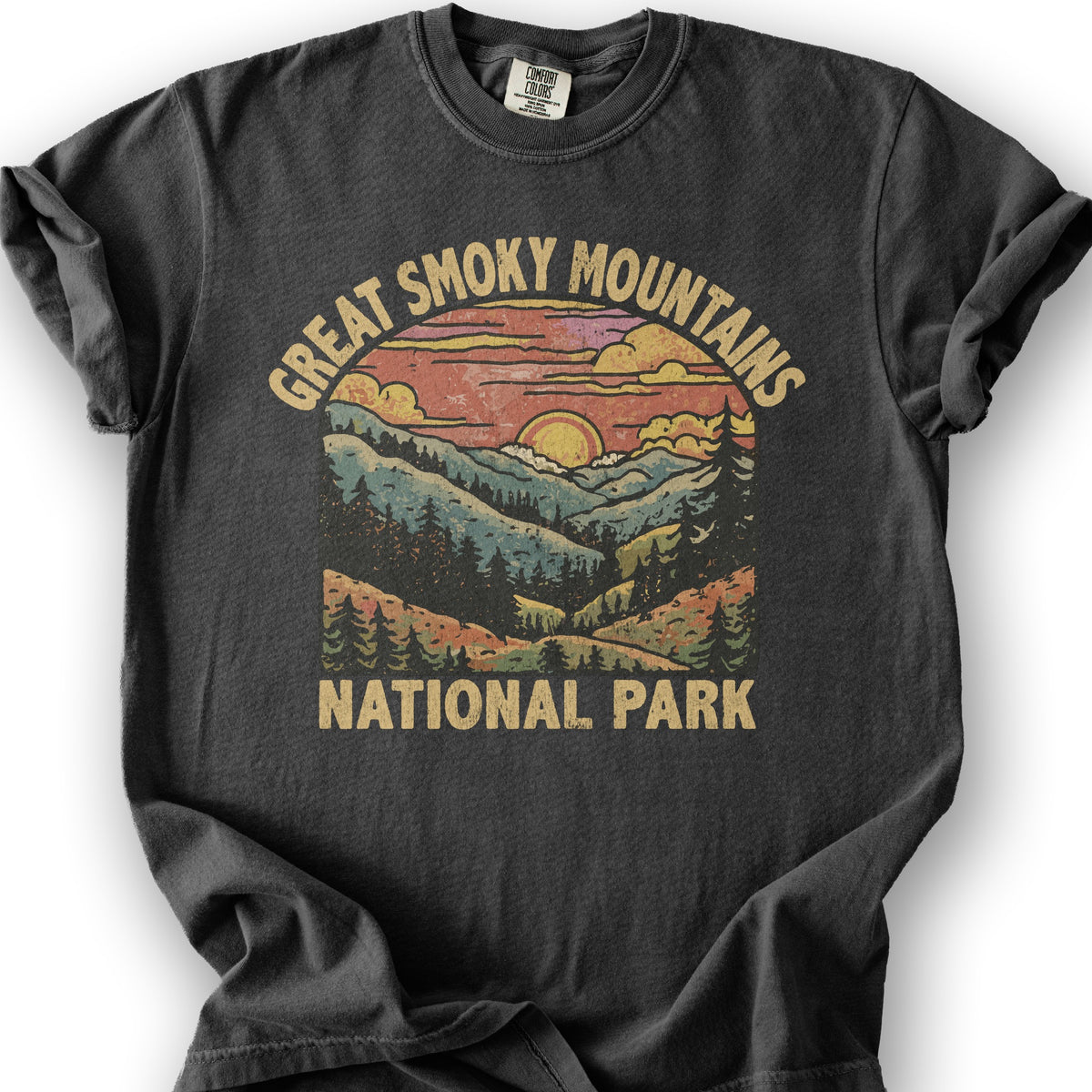 Great Smoky Mountains National Park Sunset T-Shirt - Graphite