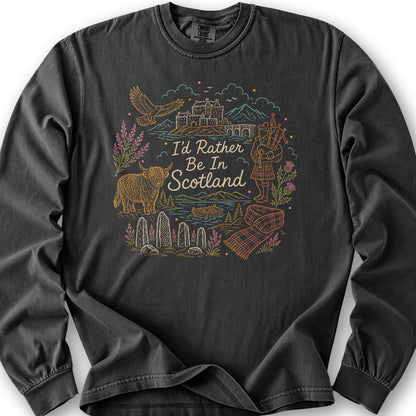 Rather Be In Scotland Long Sleeve Shirt - Graphite