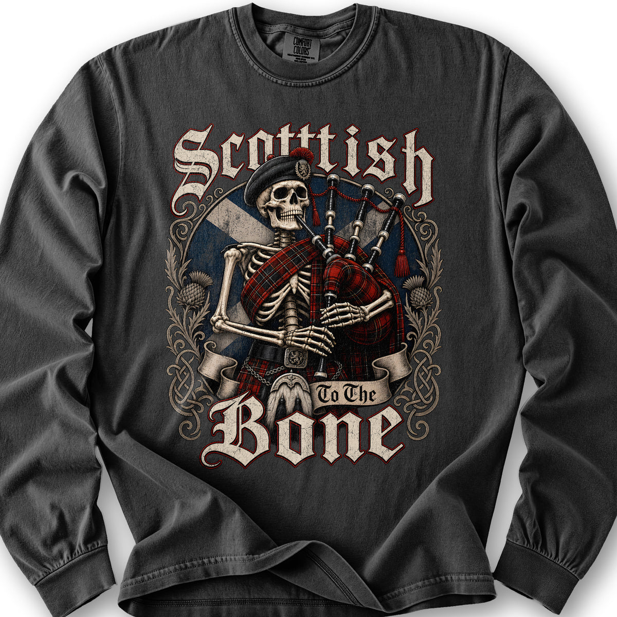Scottish Boney Piper Long Sleeve Shirt - Graphite