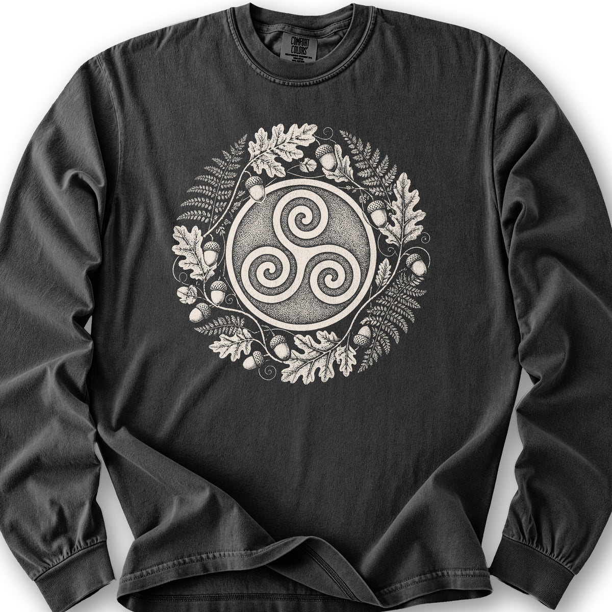 Autumn Triskele Wreath Long Sleeve Shirt - Graphite