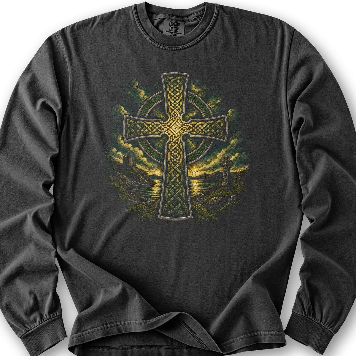 Celtic Cross Long Sleeve Shirt - Graphite