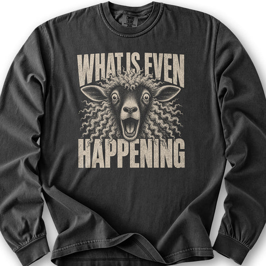 Sheep Happening Long Sleeve Shirt - Graphite