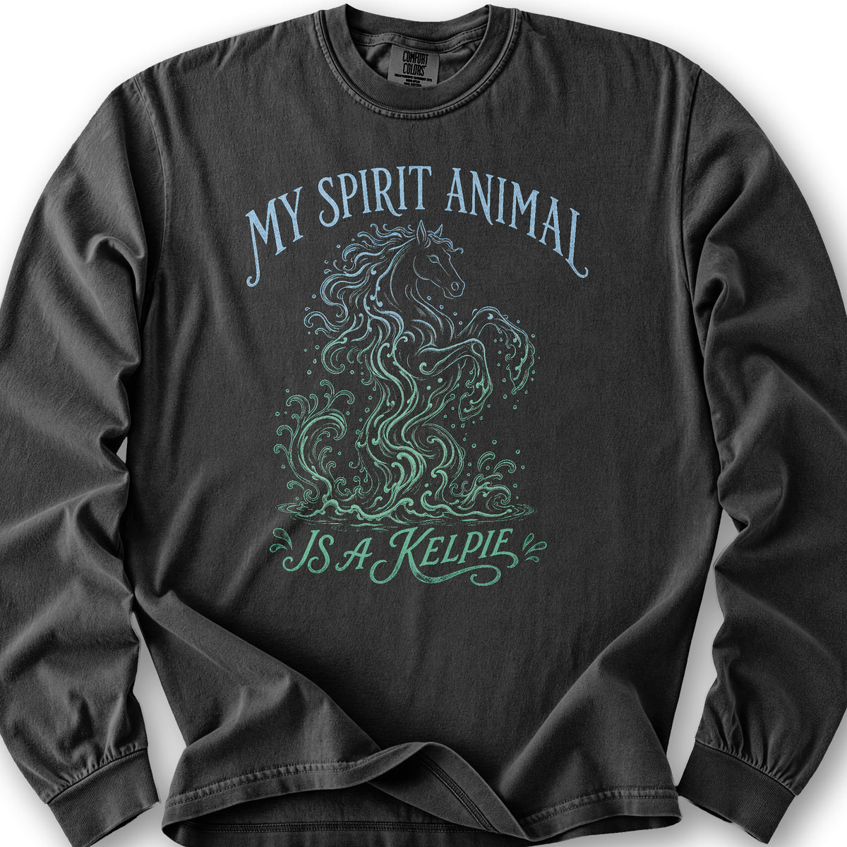 Spirit Animal Kelpie Long Sleeve Shirt - Graphite