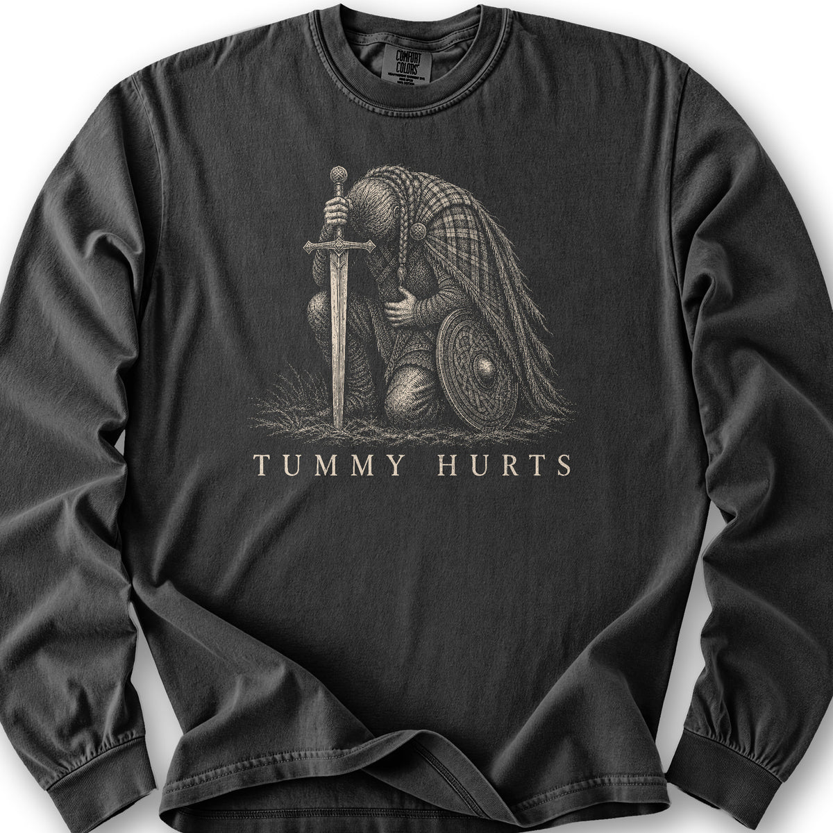 Tummy Hurts Long Sleeve Shirt - Graphite