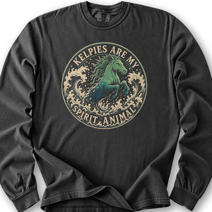 Kelpie Badge Long Sleeve Shirt - Graphite