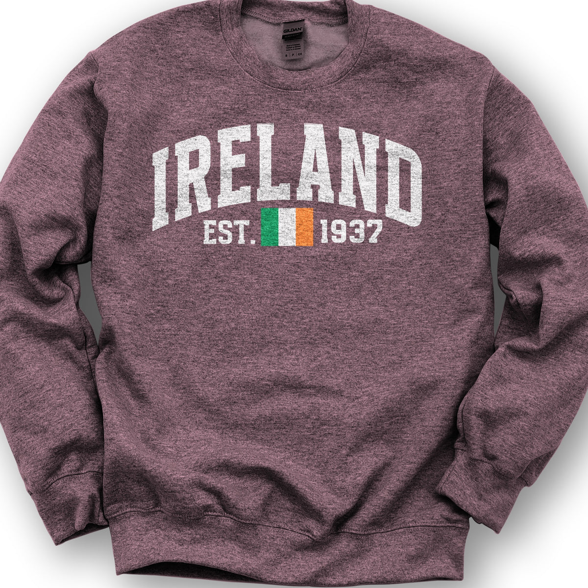 Ireland Varsity Flag Sweatshirt - Heather Sport Dark Maroon