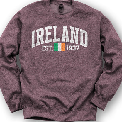 Ireland Varsity Flag Sweatshirt - Heather Sport Dark Maroon