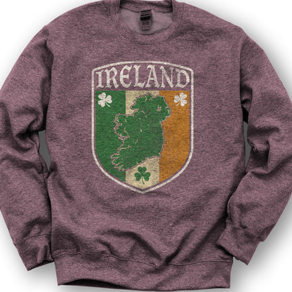 Ireland Vintage Badge Sweatshirt - Heather Sport Dark Maroon