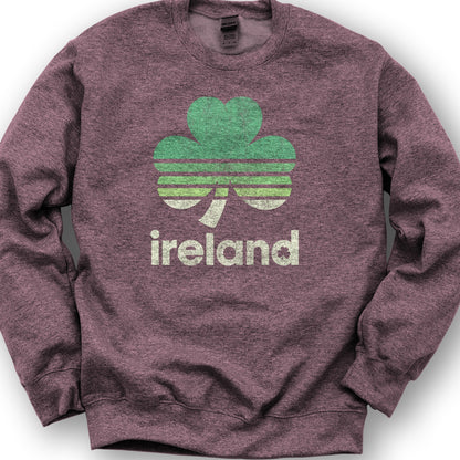 Ireland Retro Shamrock Sweatshirt - Heather Sport Dark Maroon