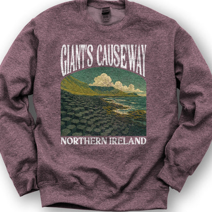 Giants Causeway Northern Ireland "Big and Bold" Sweatshirt - Heather Sport Dark Maroon