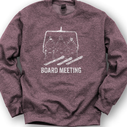 Snowboard "Board Meeting" Sweatshirt - Heather Sport Dark Maroon