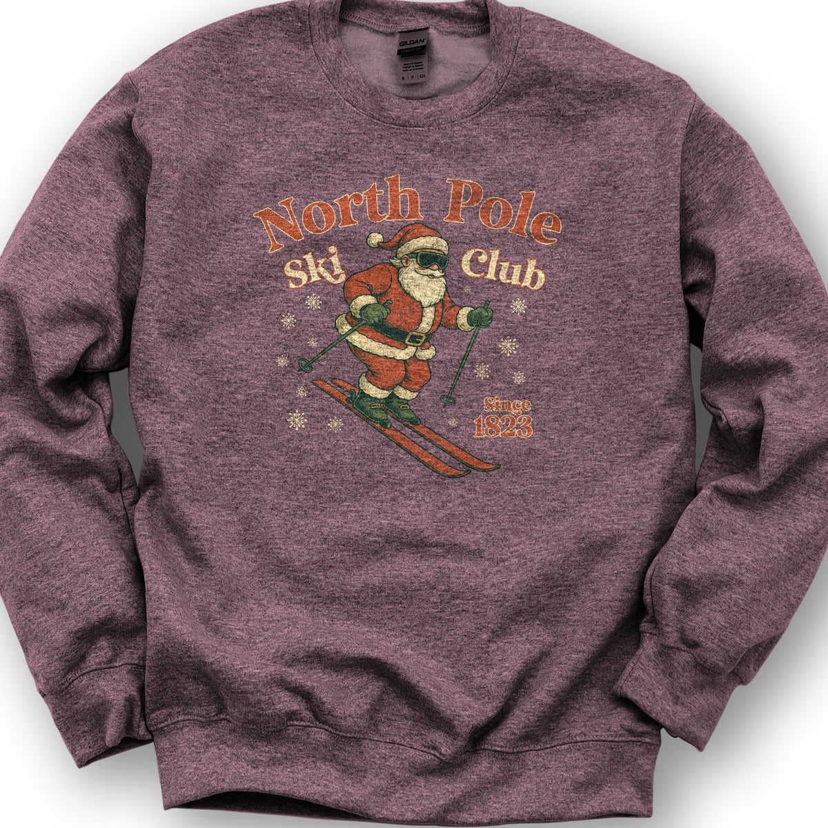 North Pole Ski Club Sweatshirt - Heather Sport Dark Maroon