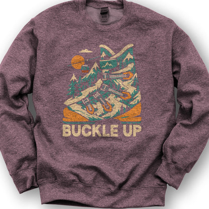 Buckle Up Ski Boot Sweatshirt - Heather Sport Dark Maroon