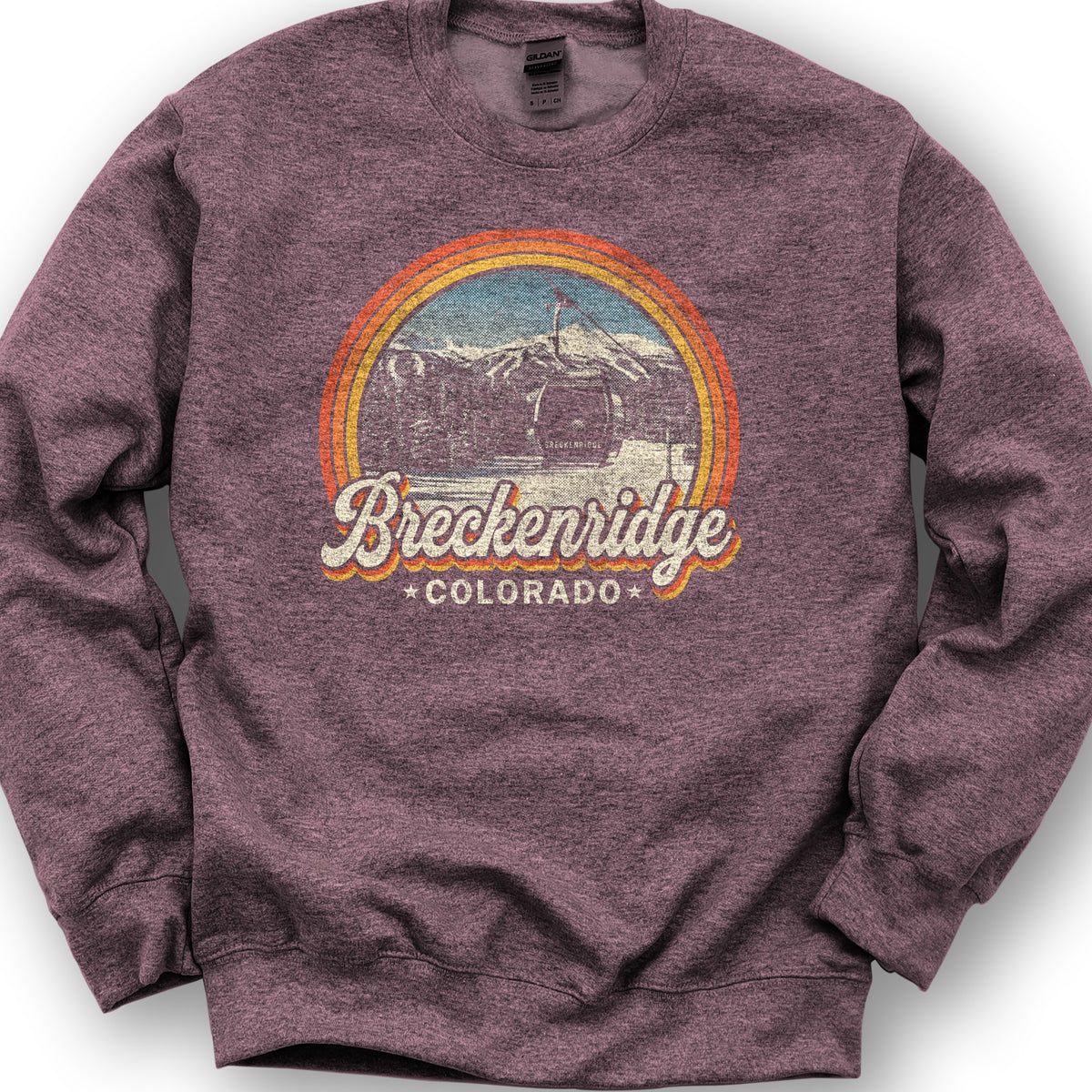 Breckenridge Retro Gondola Sweatshirt - Heather Sport Dark Maroon