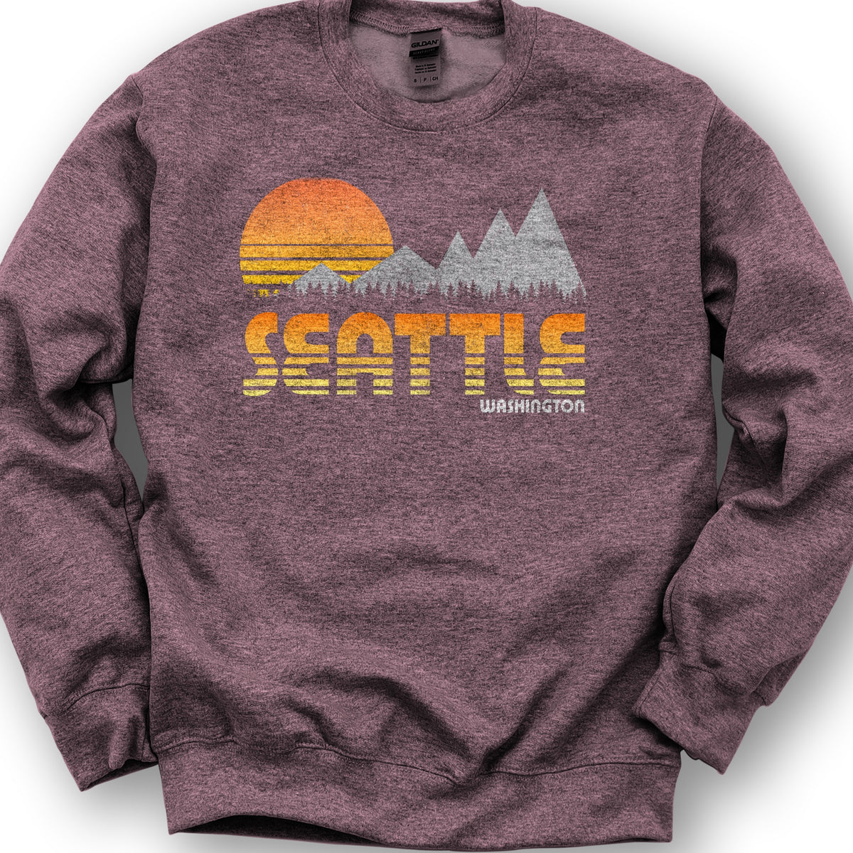 Seattle 80's Retro Sweatshirt - Heather Sport Dark Maroon